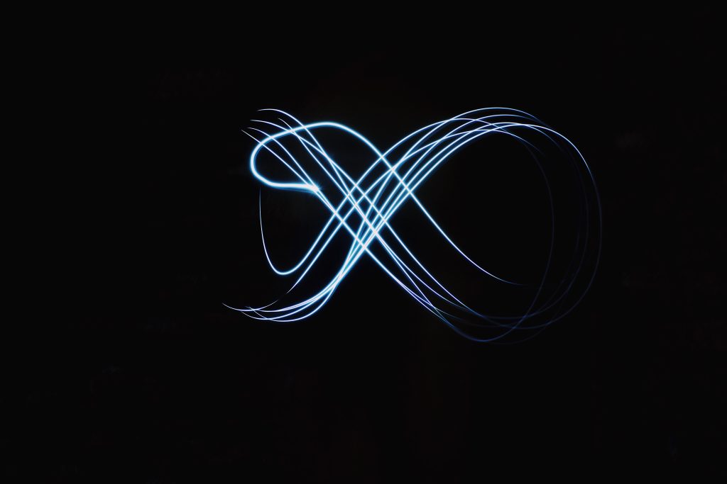 Infinity sign painted in light